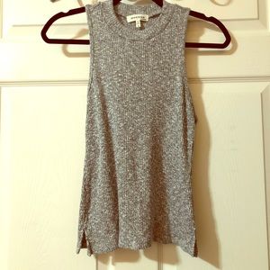 Gray Ribbed Tank Top